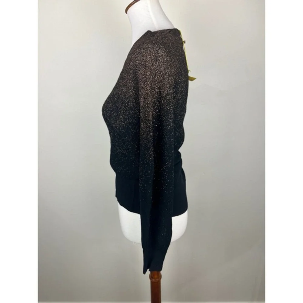 NWT APRICOT Women's Black Glitter‎ Ombre Sparkle Knit Sweater Size S